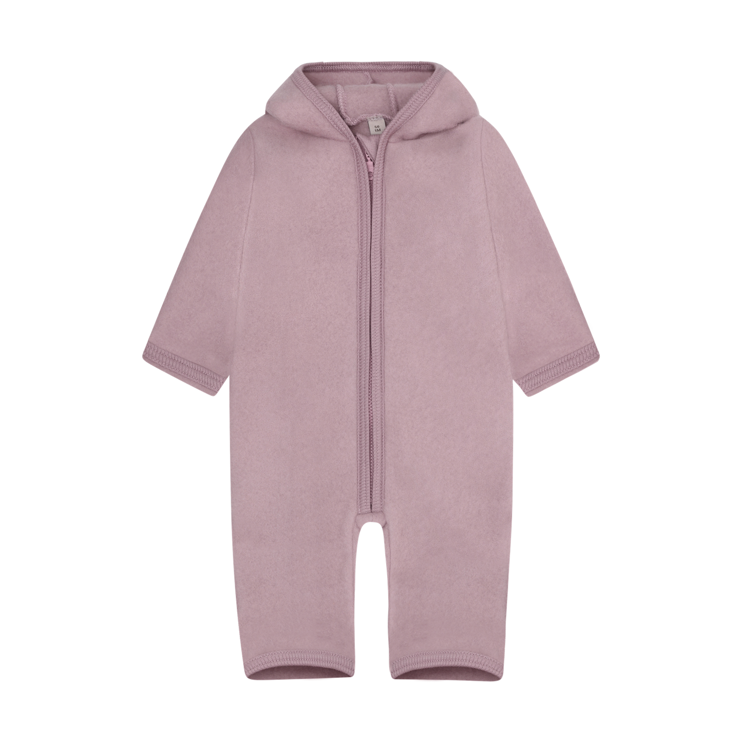 Huttelihut - Pram Suit ears cotton fleece - Jente - gammelrosa  - 56-86 cm