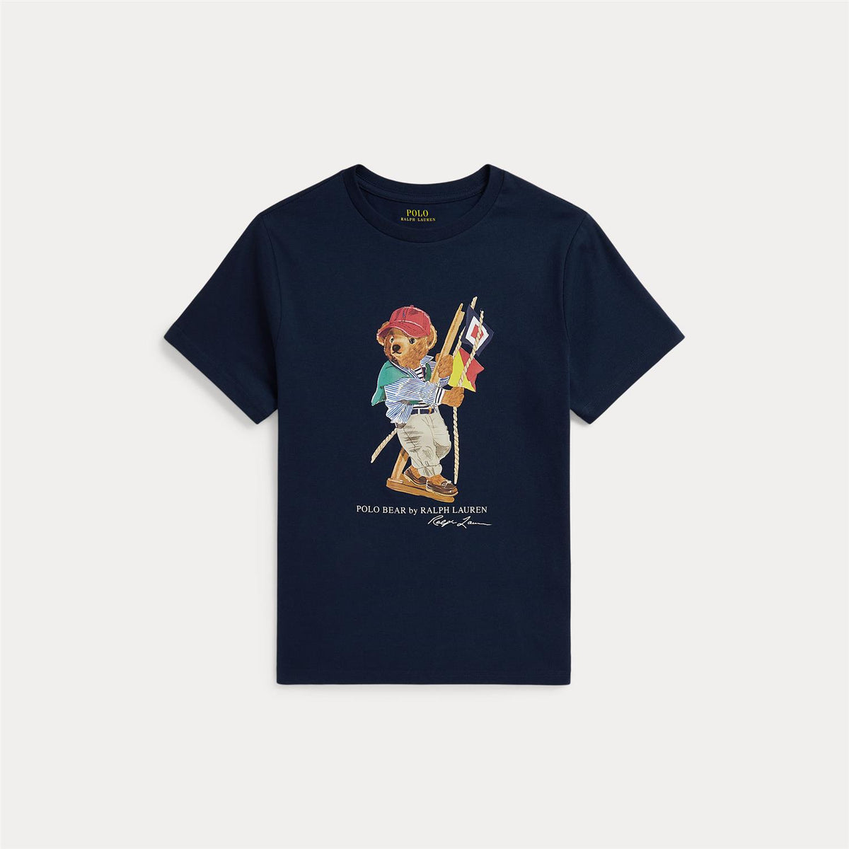 Polo Ralph Lauren – T-skjorte med stort bamsemotiv – Mørkeblå – Gutt – 8-20 år