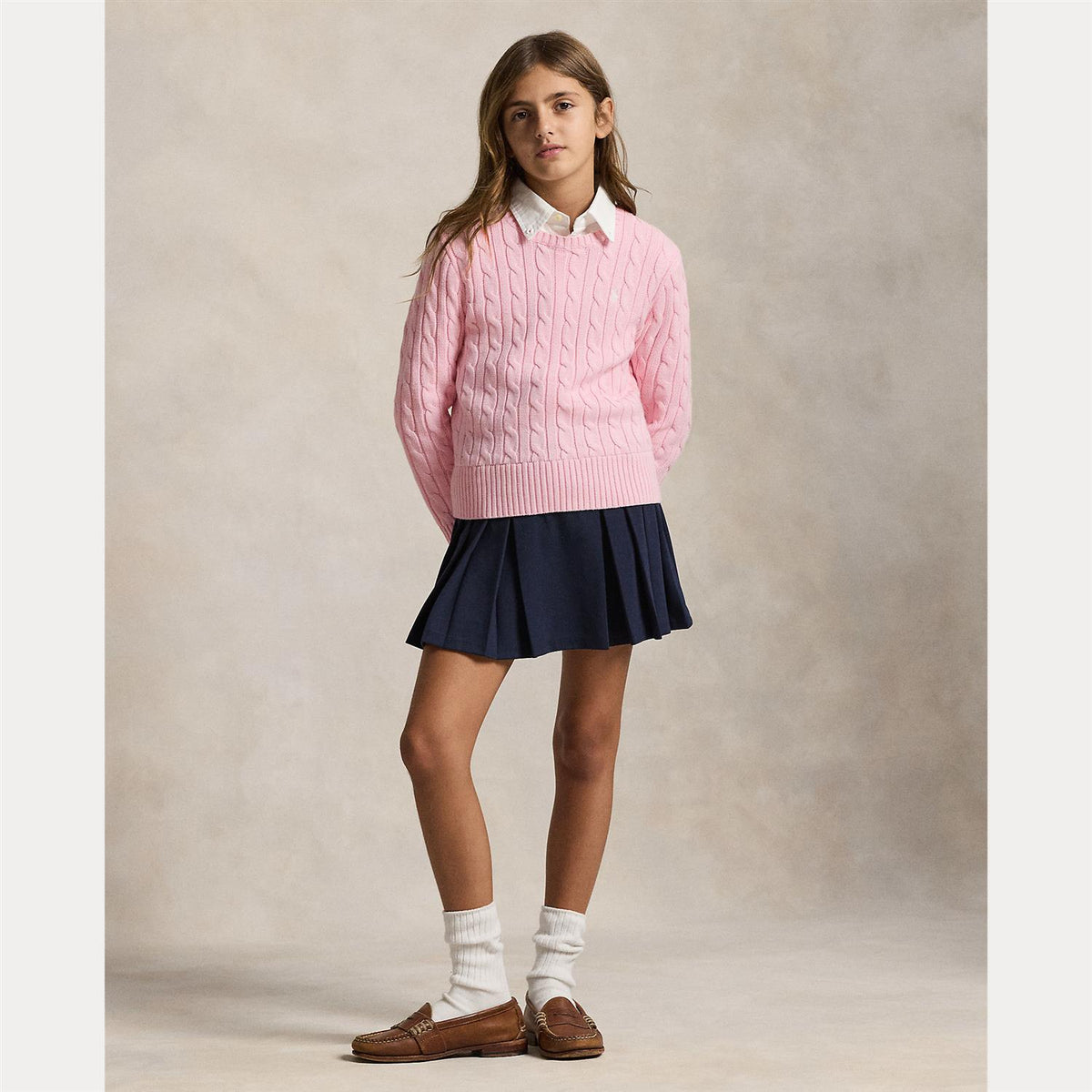 Polo Ralph Lauren – Flettegenser med rund hals – Rosa – Jente – 8-16 år
