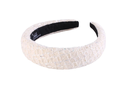 Prinsessefin - Hårbøyle tweed - Hvit - Jente