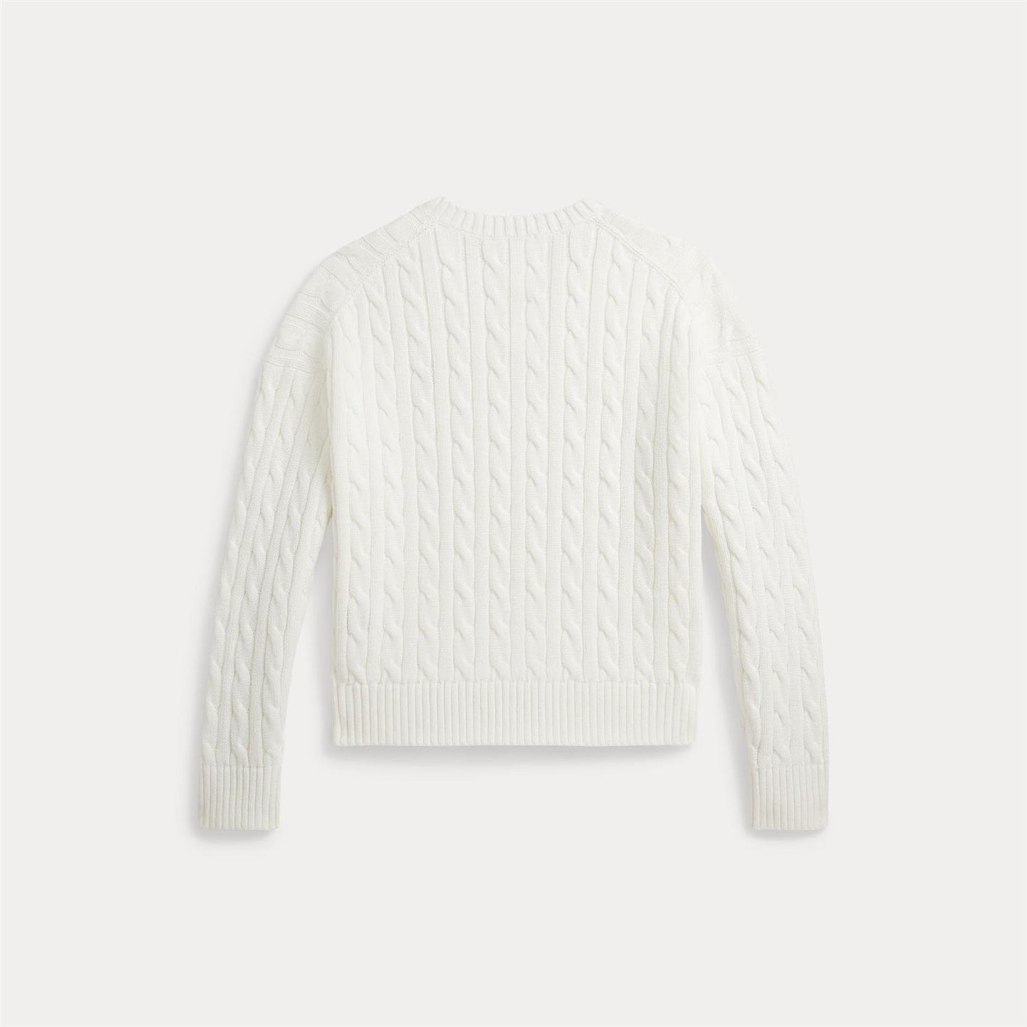 Polo Ralph Lauren – Flettegenser med V-hals – Offwhite – Jente – 12-16 år