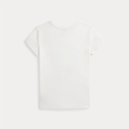 Ralph Lauren - Bamse T-skjorte - Hvit - Jente - 7-16 år