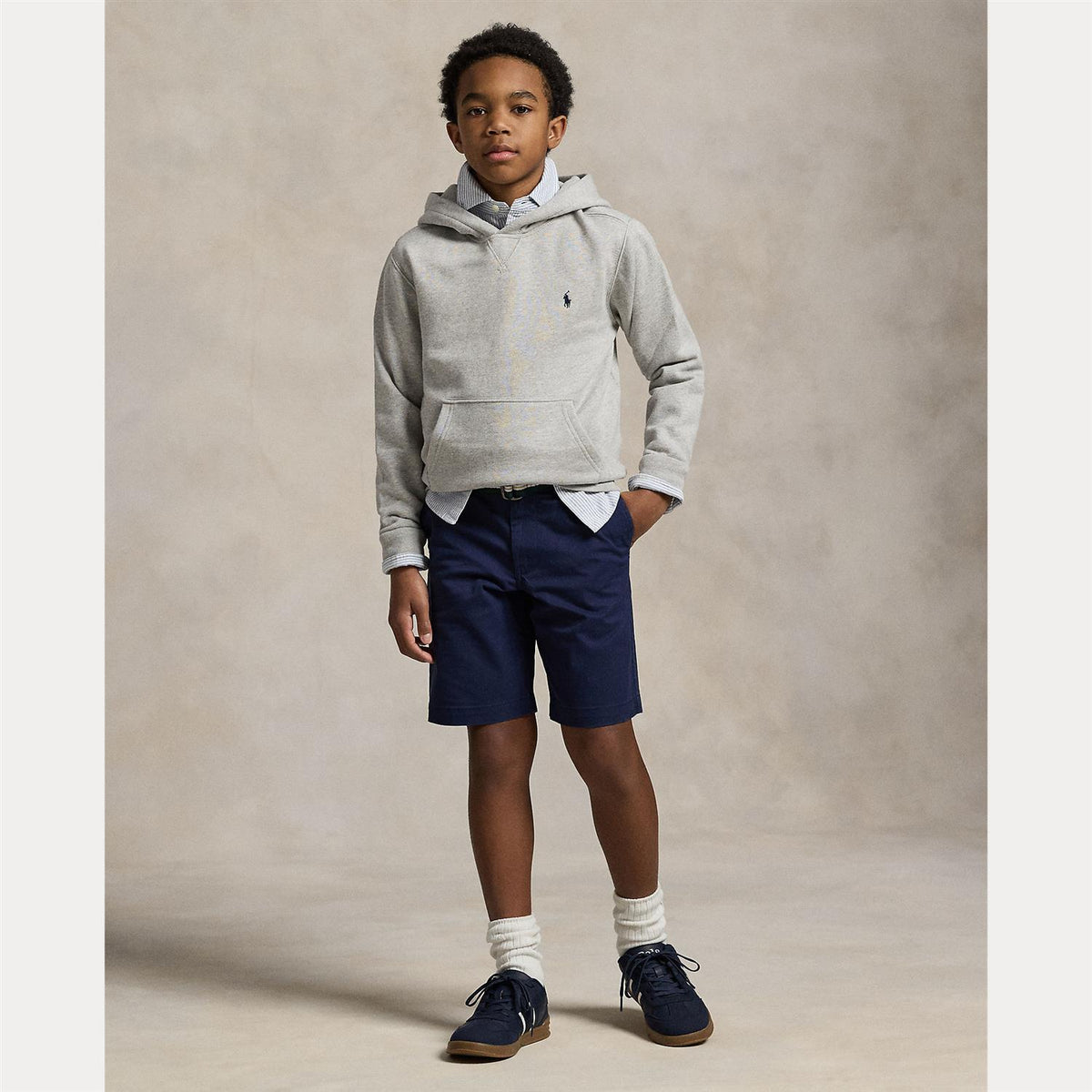 Polo Ralph Lauren – Chinoshorts med belte – Blå – Gutt – 8-20 år