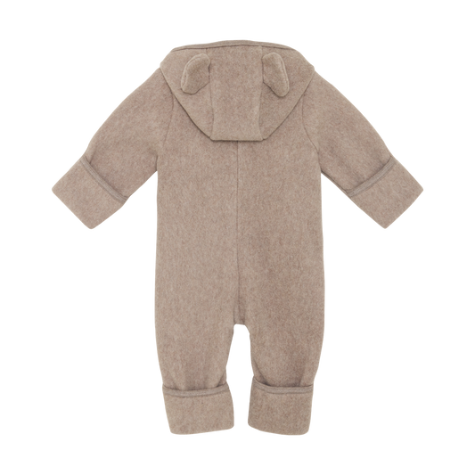Huttelihut - Pram Suit ears cotton fleece - unisex - grå - 56-80 cm
