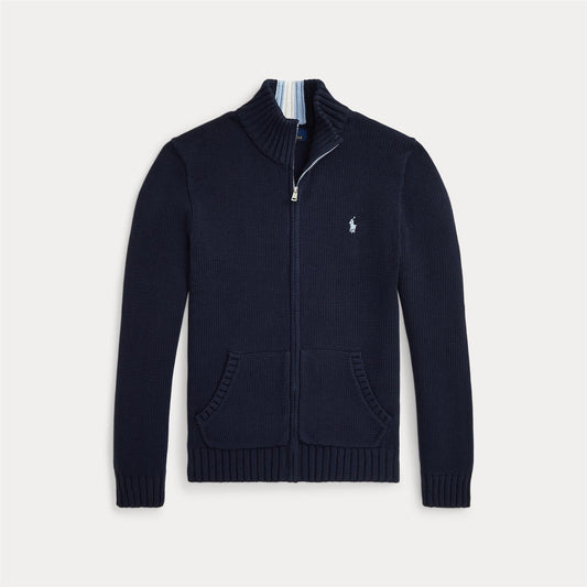 Ralph Lauren  - FullZip -  Glatt strikk - Blå  - 8-14 år