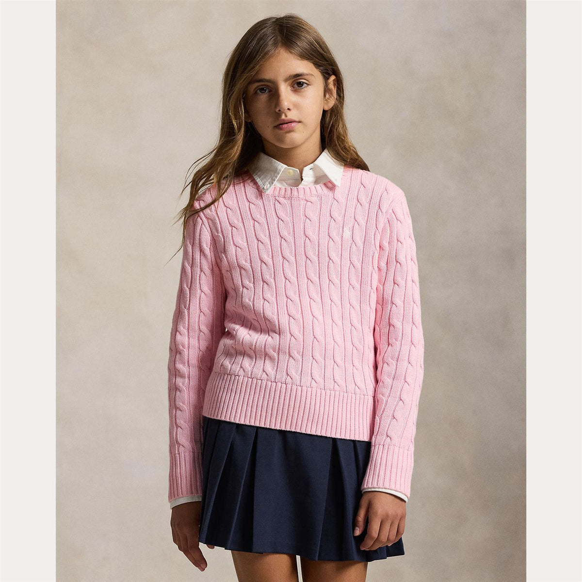 Polo Ralph Lauren – Flettegenser med rund hals – Rosa – Jente – 8-16 år