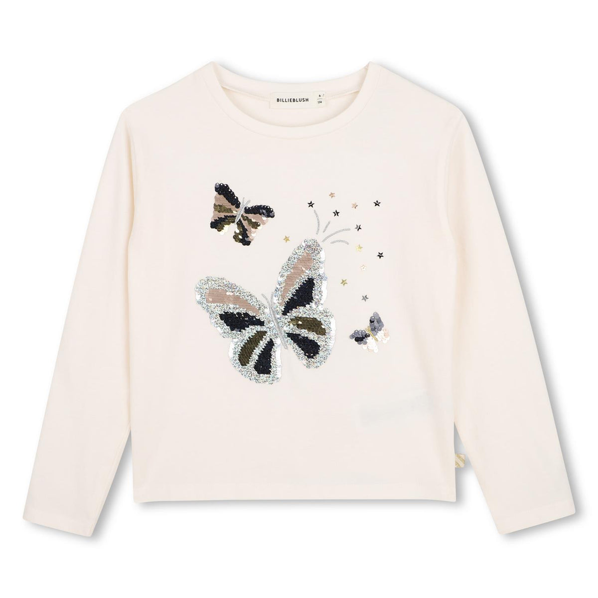 Billieblush – Tynn genser med glitterprint – Hvit – Jente – 4-10 år