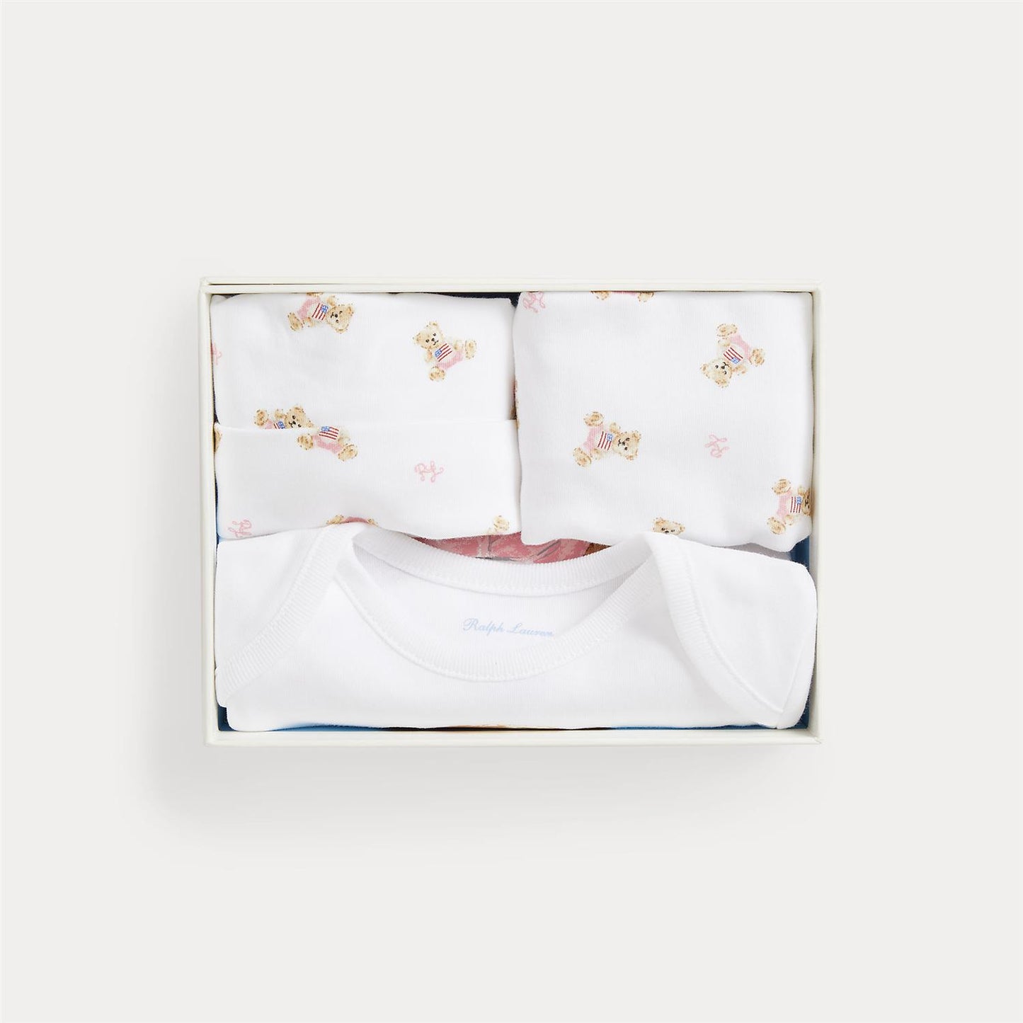 Polo Ralph Lauren – Gaveeske med body, smekke og lue – Hvit – Jente – 0-1 år