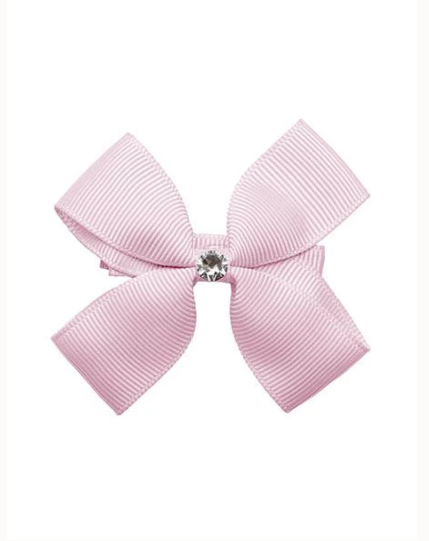 Prinsessefin – Klassisk sløyfeklemme med diamant – Lys rosa – Jente – One size