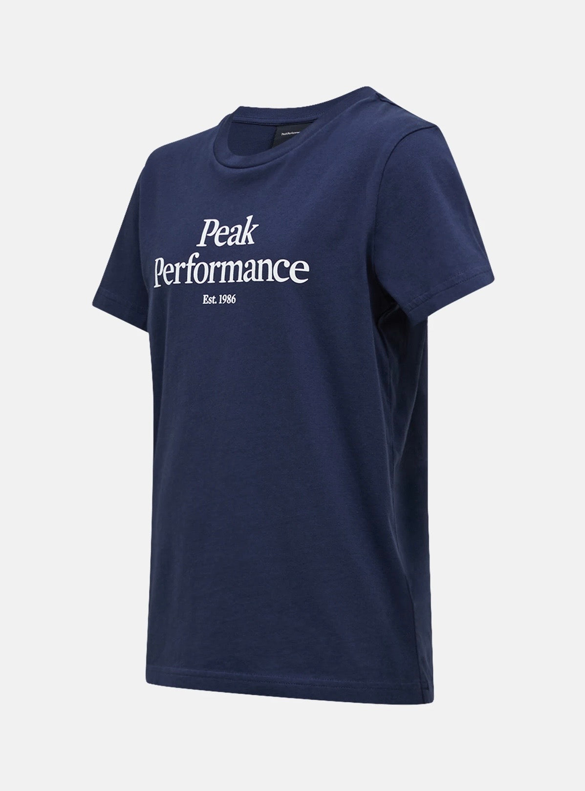 Peak Performance – T-skjorte med hvit skrift – Mørkeblå – Unisex – 10 år