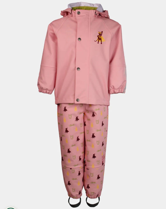 Kattnakken – Plask Regnsett med børstet innside – Rosa krystall – Jente – 1-8 år