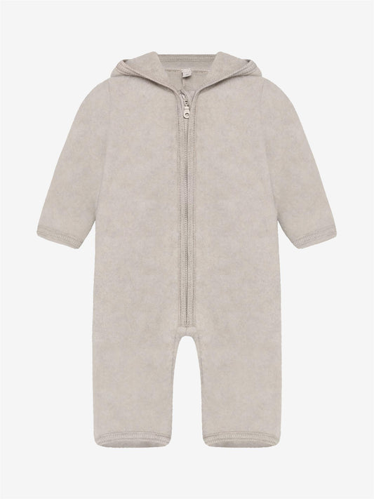 Huttelihut - Pram Suit ears cotton fleece - unisex - camel melange - 56-80 cm