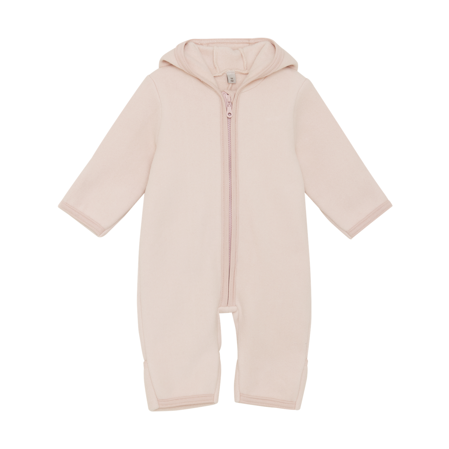 Huttelihut – Pramsuit med ører i bomullsfleece – Rosa – Jente – 0-1 år