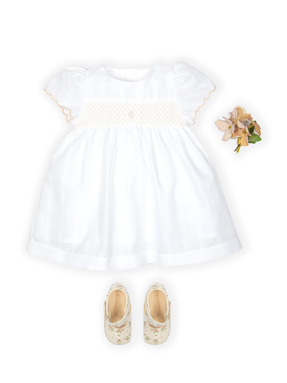 Patachou - Kjole - Hvit - Jente - str 1-12 mnd