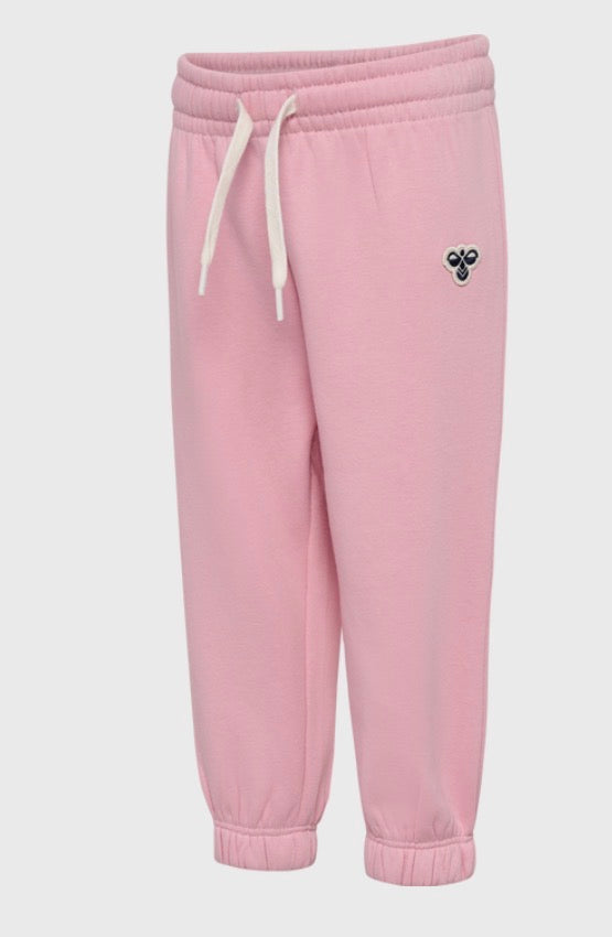 Hummel – Loose Sweatpants med brodert logo – Rosa – Jente – 0-5 år