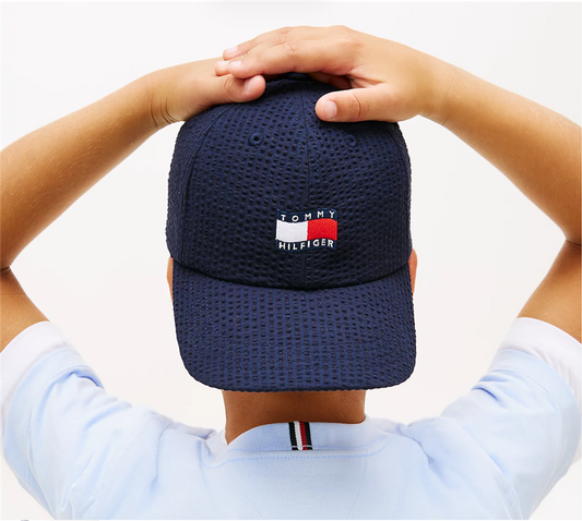 Tommy Hilfiger – T-skjorte med logo – Lyseblå – Unisex – 8-16 år