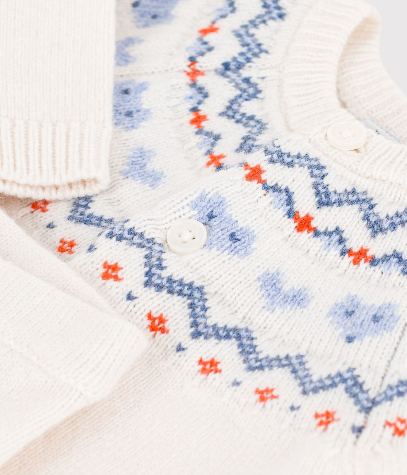 Petit Bateau - 2-delt sett - Offwhite - gutt - 0-6 mnd