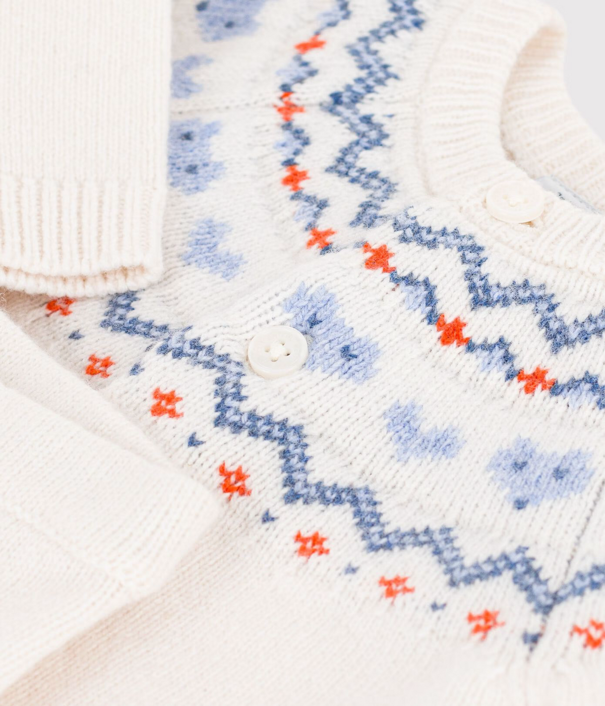 Petit Bateau - 2-delt sett - Offwhite - gutt - 0-6 mnd