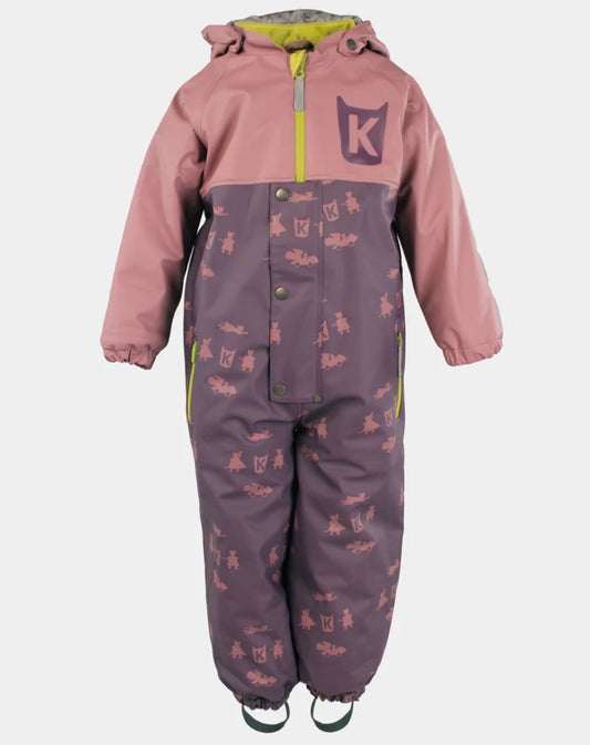 Kattnakken - Vinterregndress Slaps Print - Viola - Jente - 86-116 cm