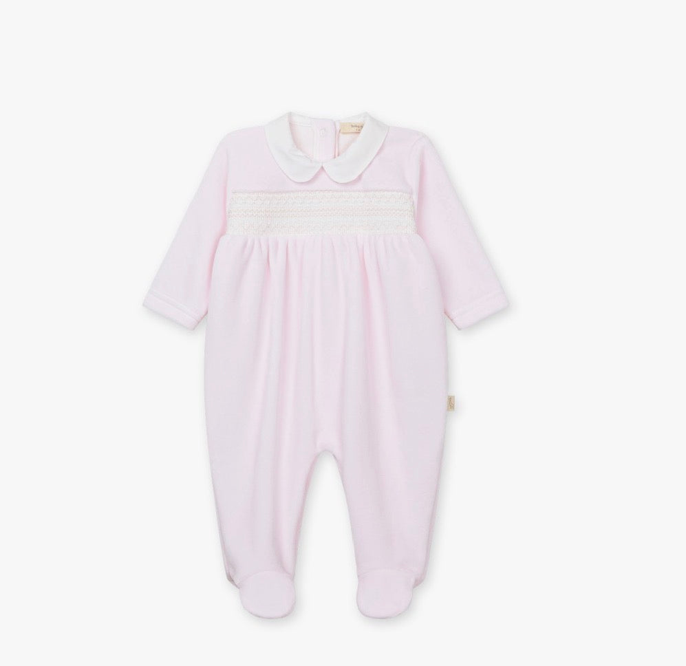 Baby Gi - Velour heldrakt - Lysrosa - Jente - 1-6 mnd