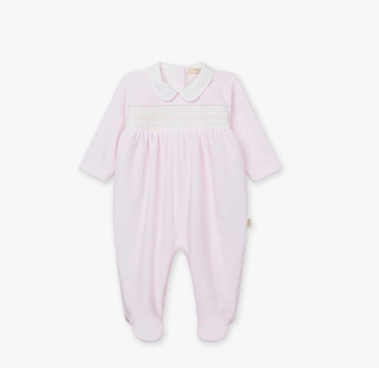 Baby Gi - Velour heldrakt - Lysrosa - Jente - 1-6 mnd