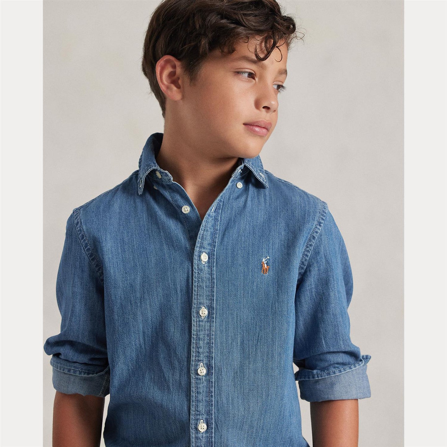 Polo Ralph Lauren - Chambray jeans skjorte - Blå - Gutt - 8-18/20 år