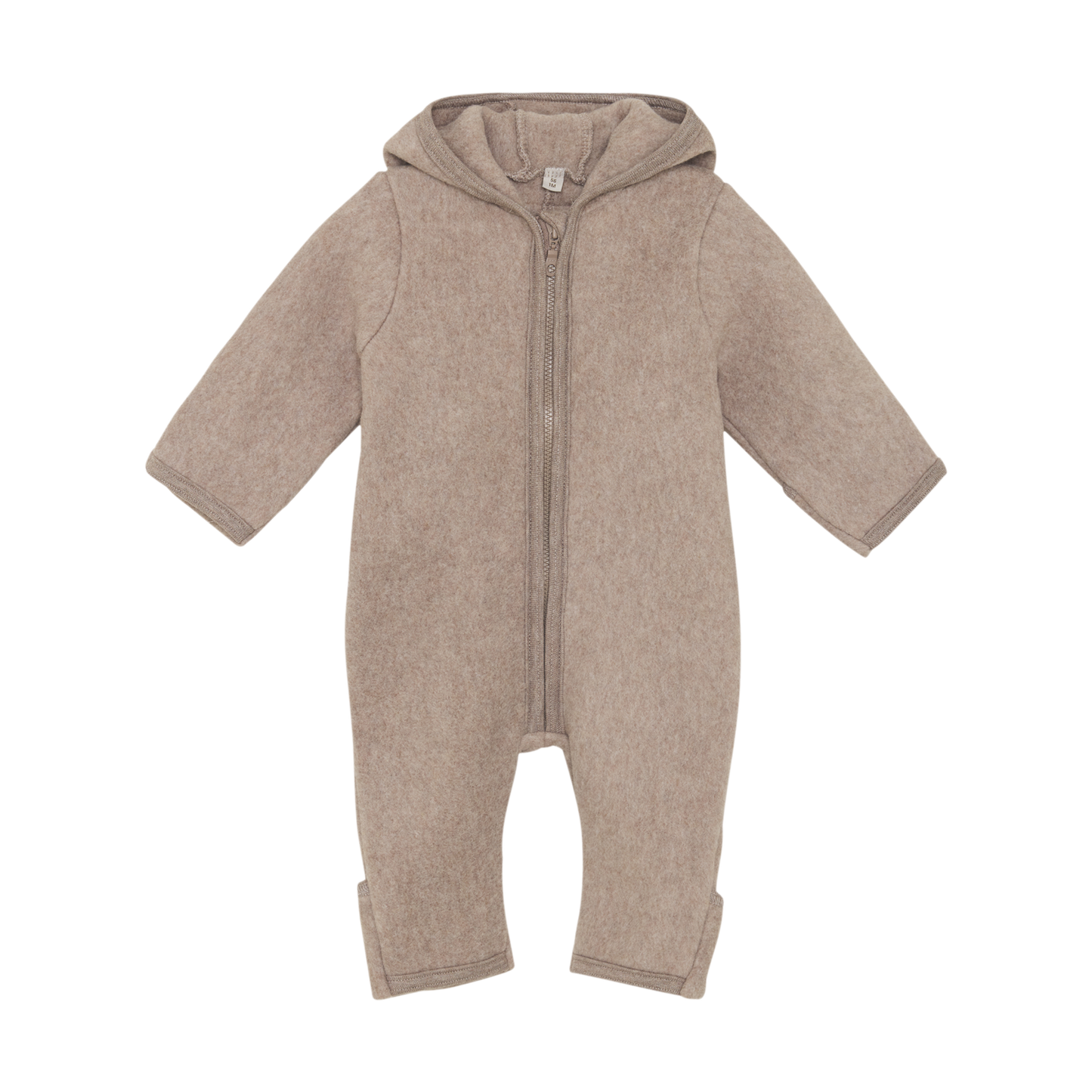 Huttelihut – Bomullsfleecedress med ørehette – Brun – Unisex – 0-1 år