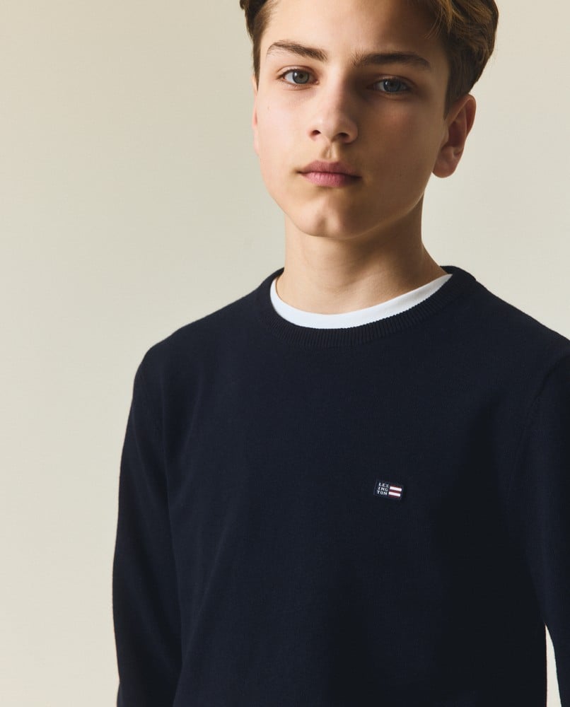 Lexington – Cotton Crew Sweater med logo – Blå – Gutt – 11-16 år