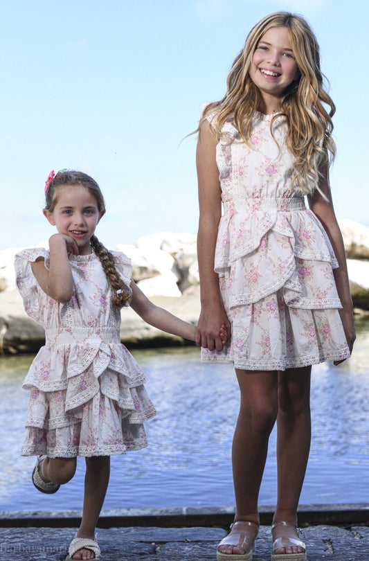 Prinsessefin - Eugenie Dress - Blomstret - Jente - 4-16 år