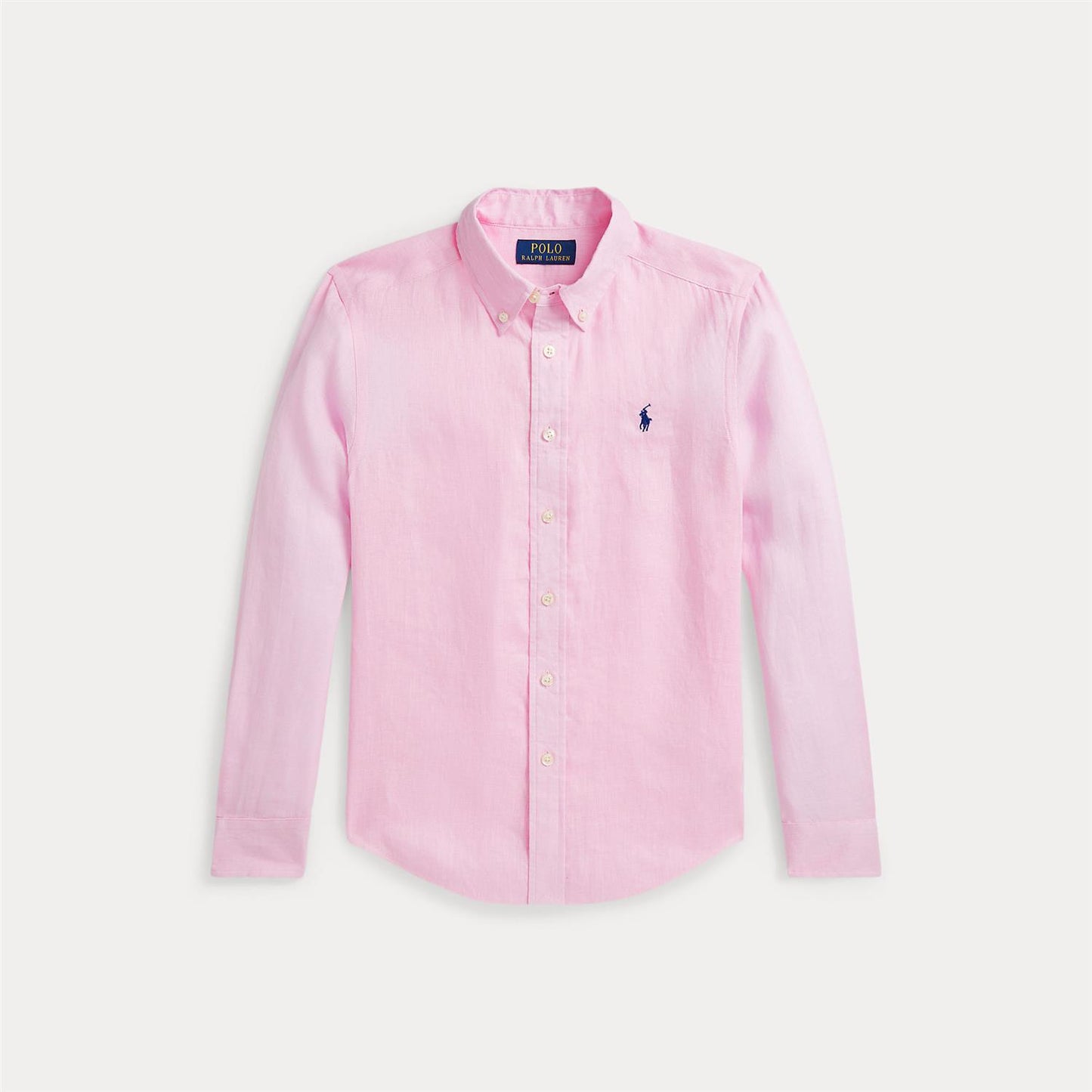 Polo Ralph Lauren – Linskjorte med brodert hest – Rosa – Gutt – 8-20 år