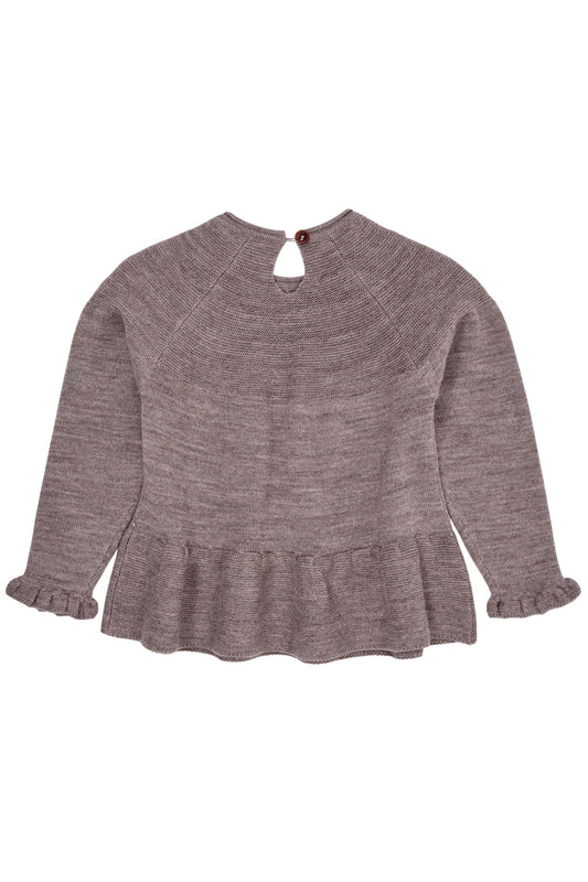 Merino Knit Blouse With Frill