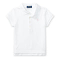 Polo Ralph Lauren – Piquet-skjorte med rosa logo – Hvit – Jente – 7-16 år