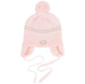 Lillelam – Lue med knyting og øreklaffer – Lys rosa – Jente – 36-50 cm