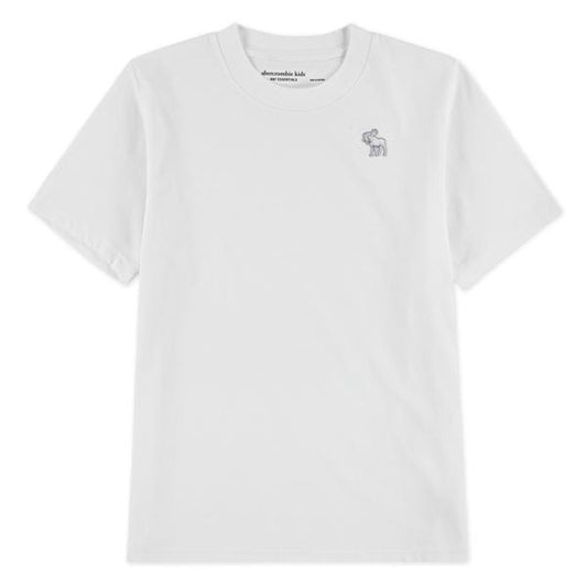 Abercrombie T-skjorte hvit gutt brodert logo