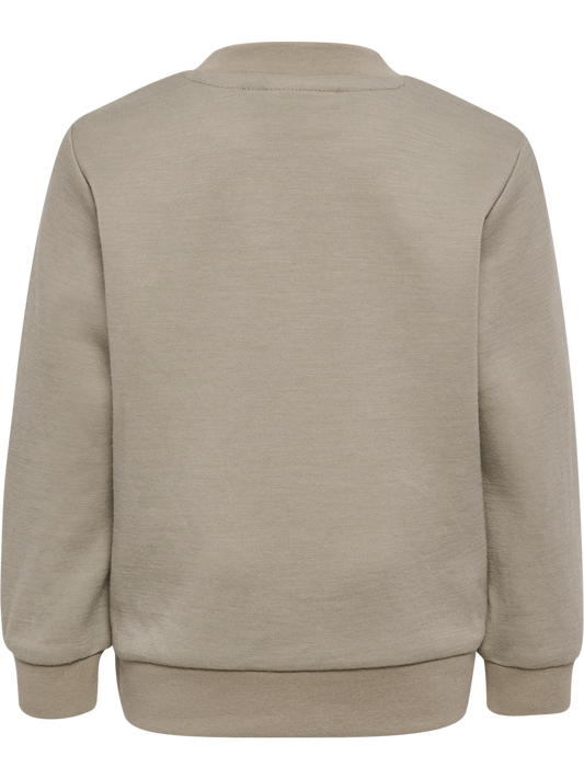Beige Hummel Mini Wool Sweatshirt Bee med lange ermer, sett bakfra.