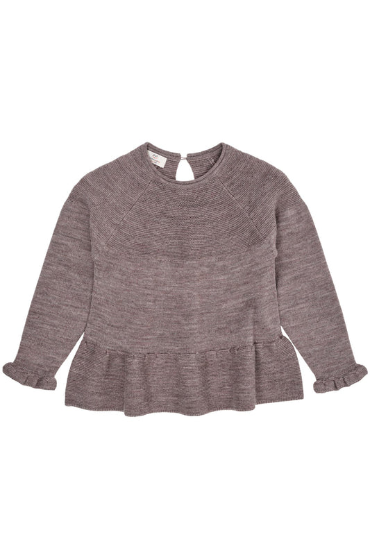 Merino Knit Blouse With Frill