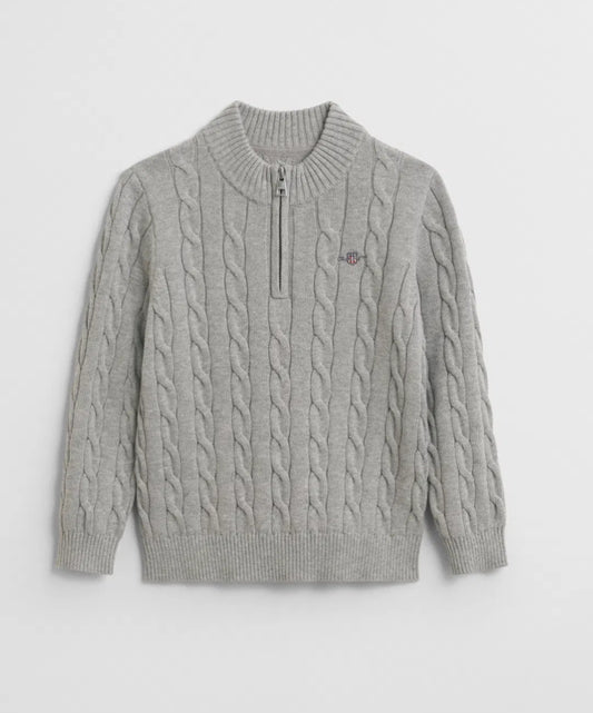 Gant - Flette - Halfzip - Grå - Gutt - 9-16 år