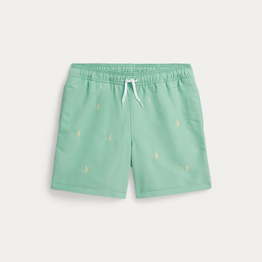 Polo Ralph Lauren – Traveler Swim Shorts med broderi – Grønn – Gutt – 3-7 år