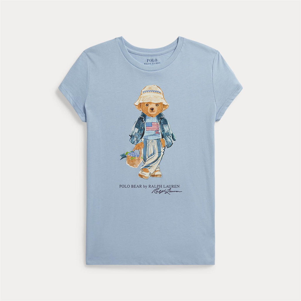 Polo Ralph Lauren – T-skjorte med bamsemotiv – Lysblå – Jente – 7-16 år