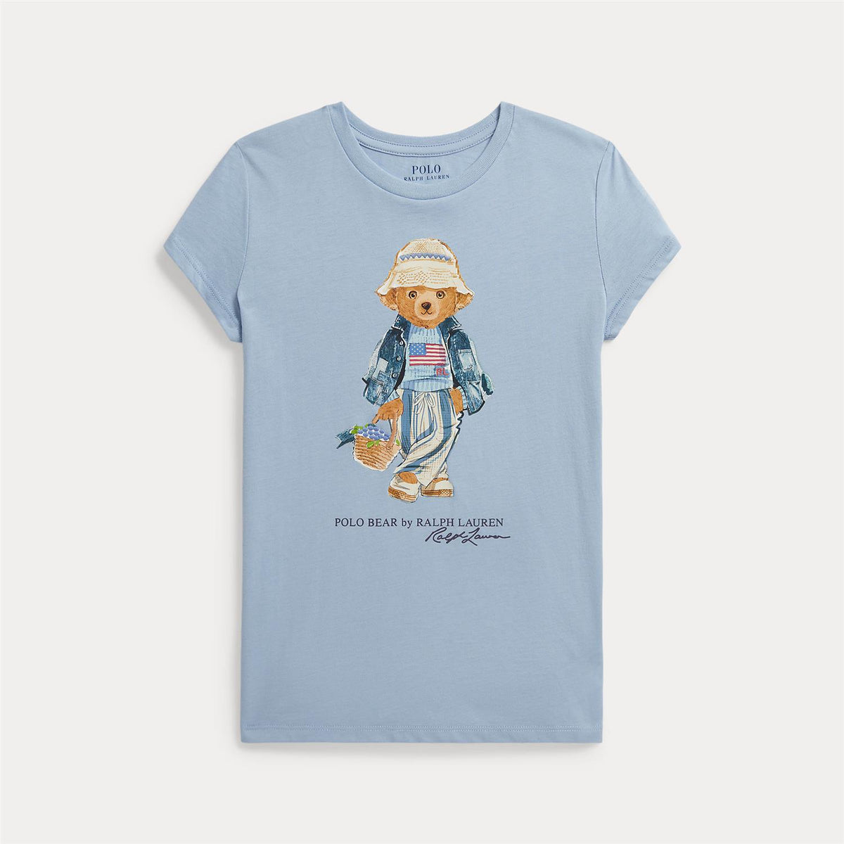 Polo Ralph Lauren – T-skjorte med bamsemotiv – Lysblå – Jente – 7-16 år