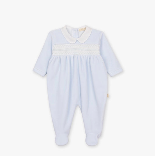 Baby Gi - Velour heldrakt - Lysblå - Gutt - 1-6 mnd