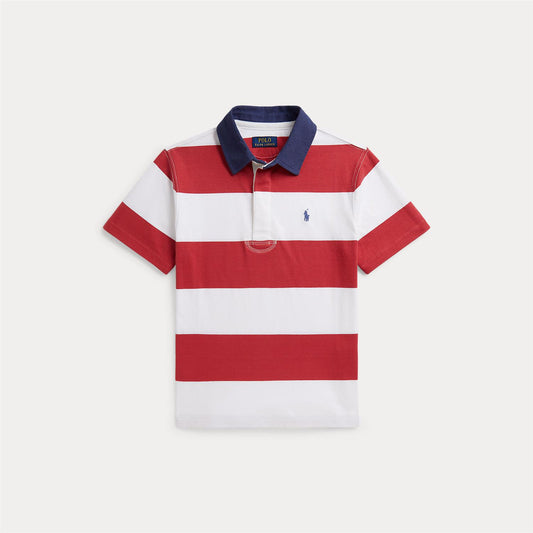 Polo Ralph Lauren – Piquet T-skjorte med stripemønster – Rød/hvit – Gutt – 8-20 år