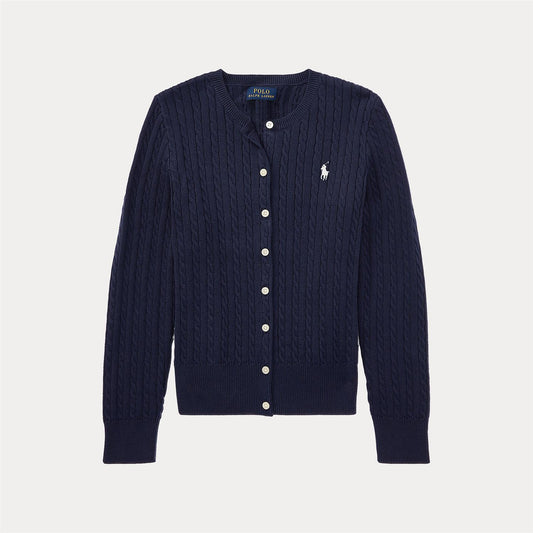 Polo Ralph Lauren - Mini-Cable Cotton Cardigan - Blå - Jente - 8-16 år