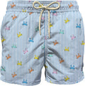 MC2 Saint Barth – Badeshorts med krabbemotiv – Blå og hvit – Gutt – 12-16 år