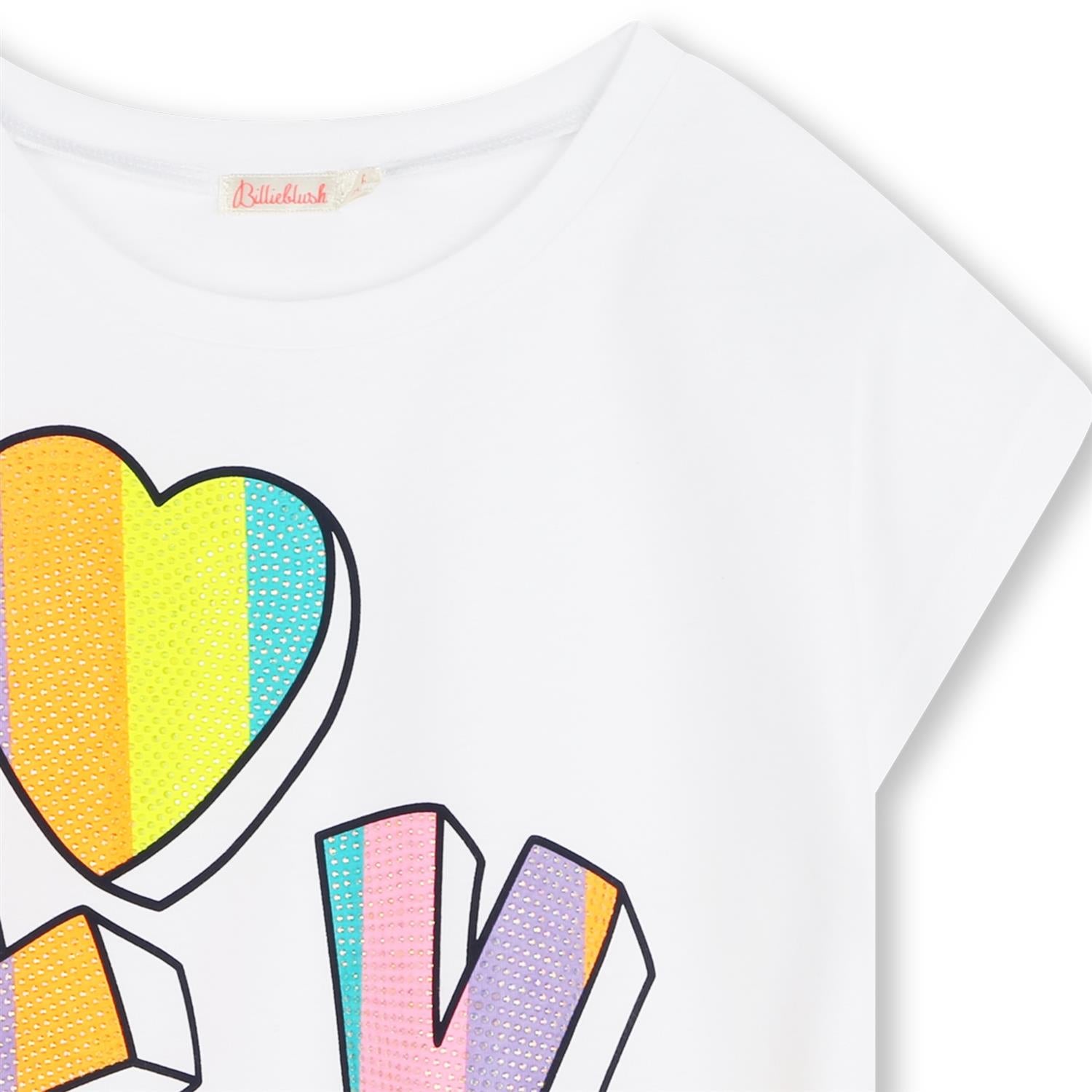 Hvit t-skjorte fra Billieblush med fargerikt LOVE-print