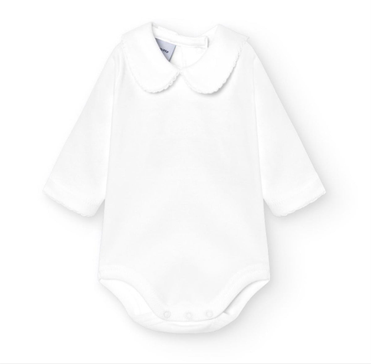 Babidu – Body med rund krage – Hvit – Unisex – 0-3 år