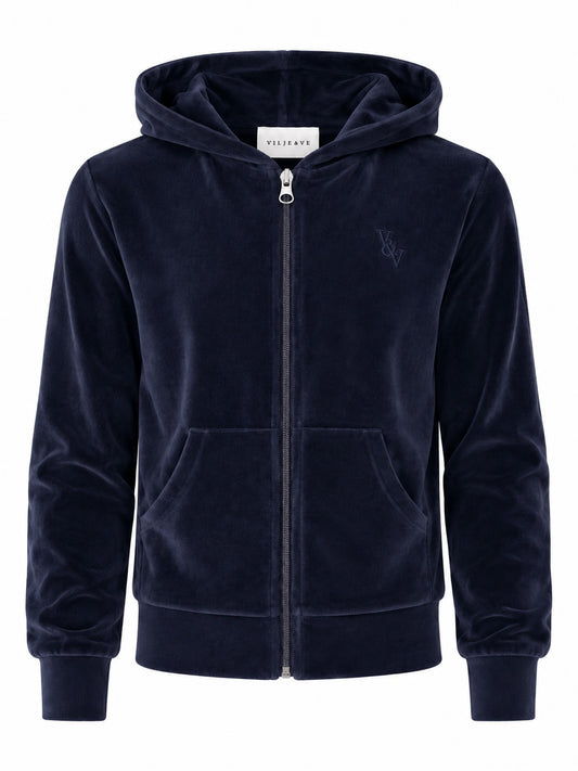 Vilje & Ve - Hermine Velour Jacket - Deep Navy - Jente - 6-12 år