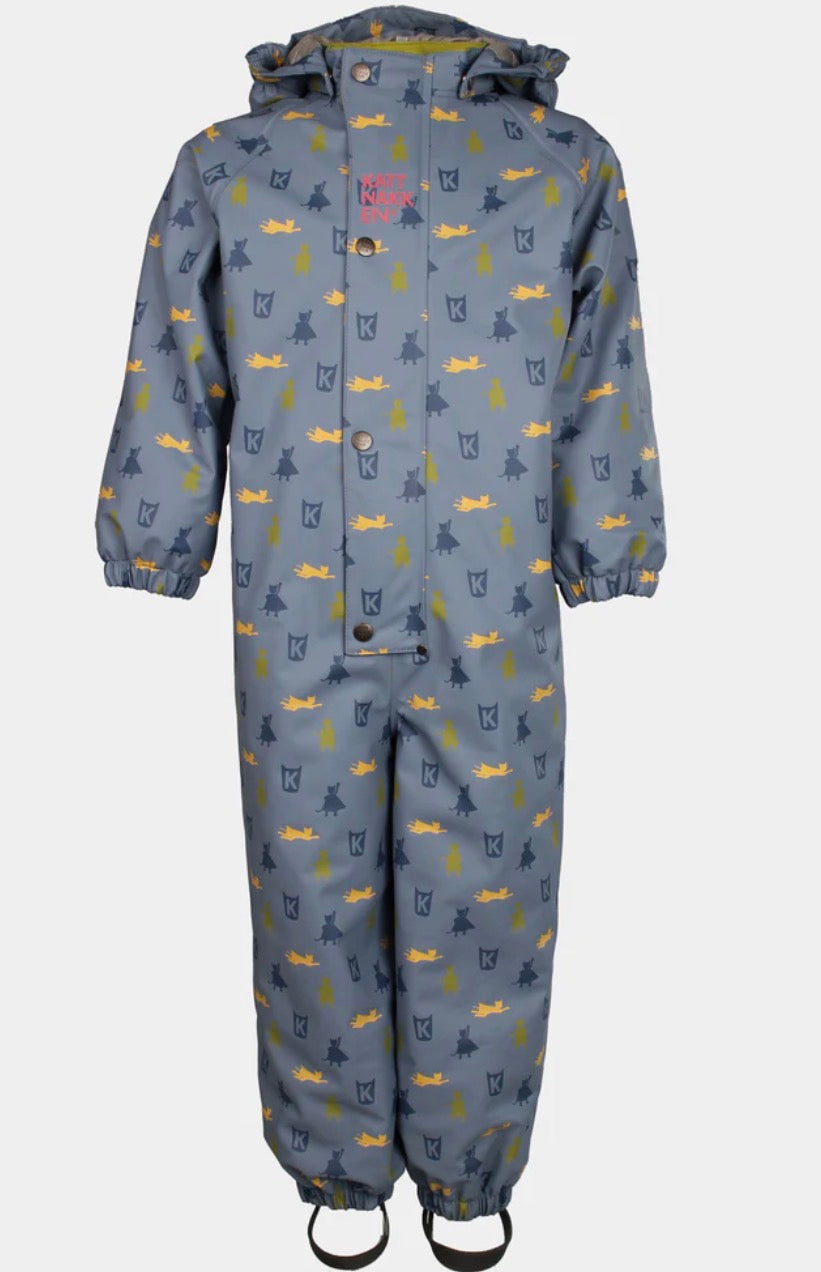 Kattnakken – Helårsdress med vattering – Mjuk blå – Gutt – 1-5 år