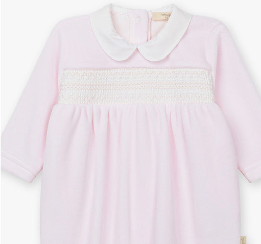 Baby Gi - Velour heldrakt - Lysrosa - Jente - 1-6 mnd