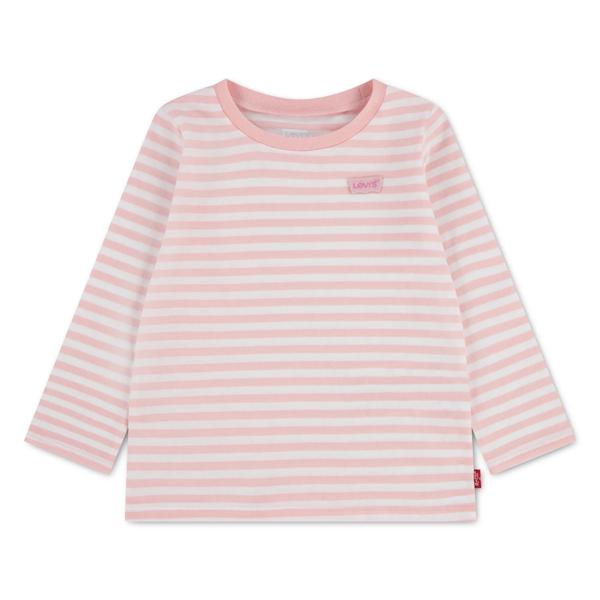 Levi’s – Stripet genser med brystlogo – Hvit og rosa – Jente – 1-3 år
